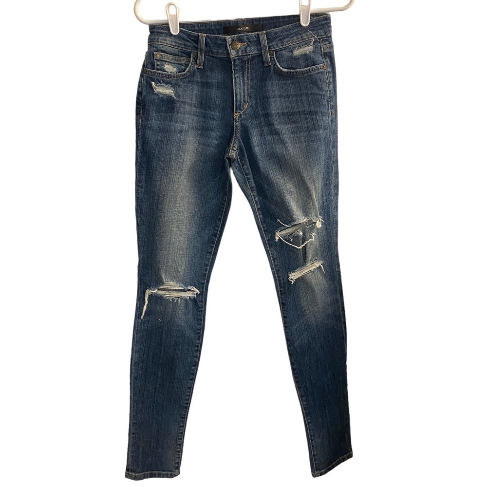 Joe's Jeans The Skinny Distressed Dark Wash‎ Jeans Sz 26